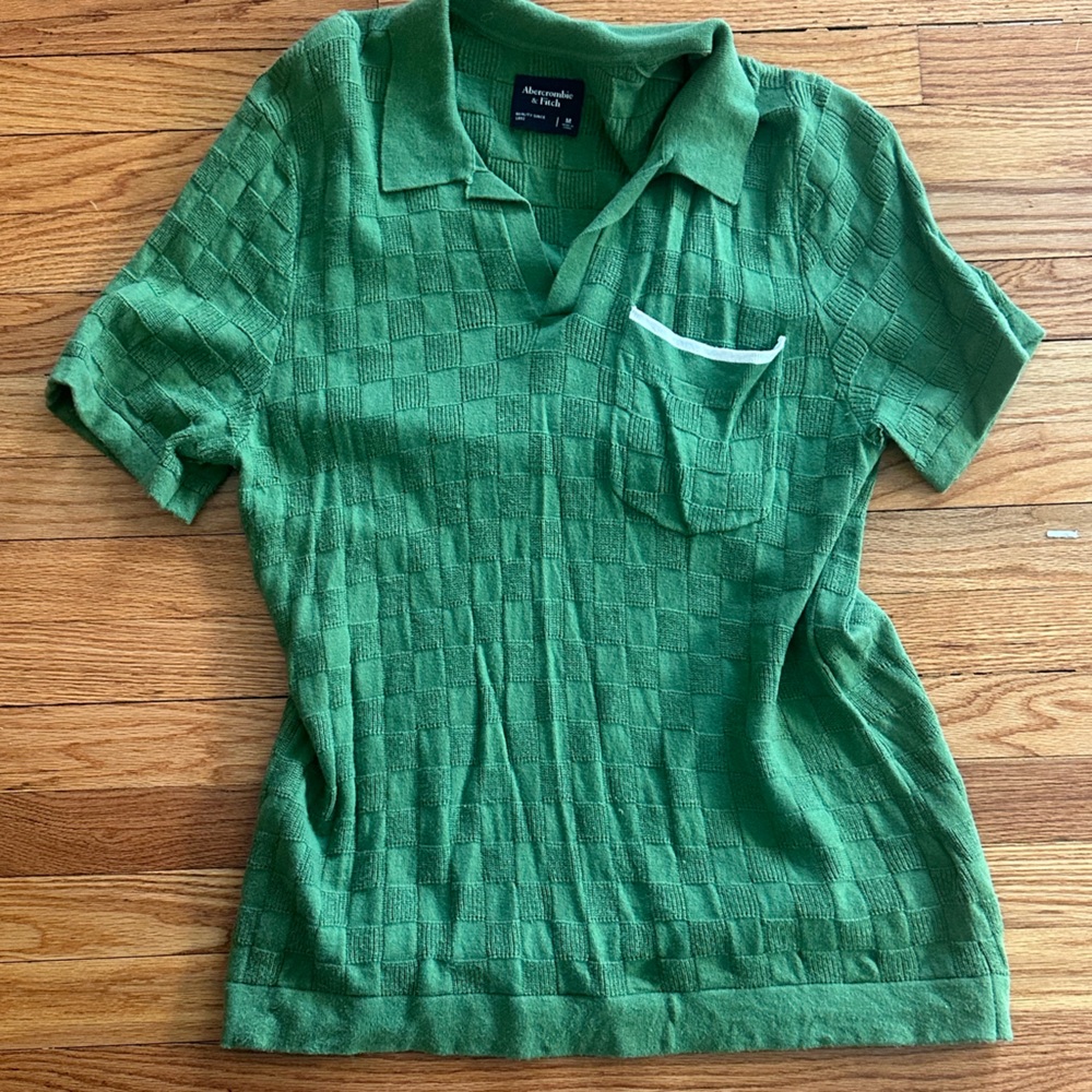 Green Abercrombie Polo knit